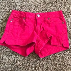 Pink jean shorts
